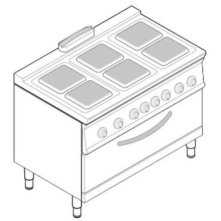 PFX12E9/N موقد كهرباء 6 وحدة على فرن تكنواينوكس ايطالي 316183