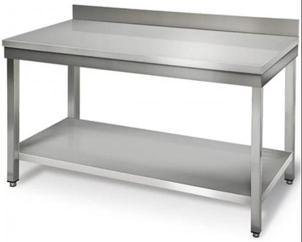 طاولة ستيل مع حاجز خلفي 160x70x85 إيطالي